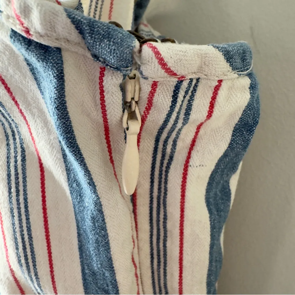 Vintage Lauren Ralph Lauren Striped Sleeveless Dress Midi A-Line 90s 2000s zip - Image 8