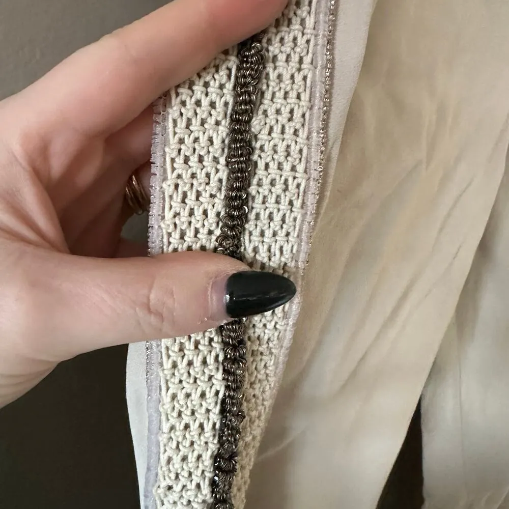 Stella McCartney Beige Silk Pants with Embellishments Size 38 - Image 9