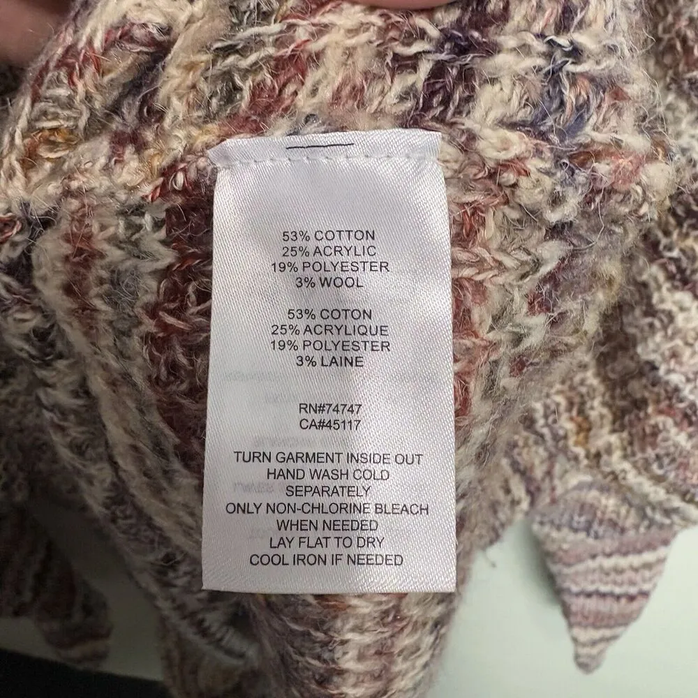 Natural Reflections Women’s Oversized Crew Neck Sweater Sz 2x Tan Purple Stripe - Image 4