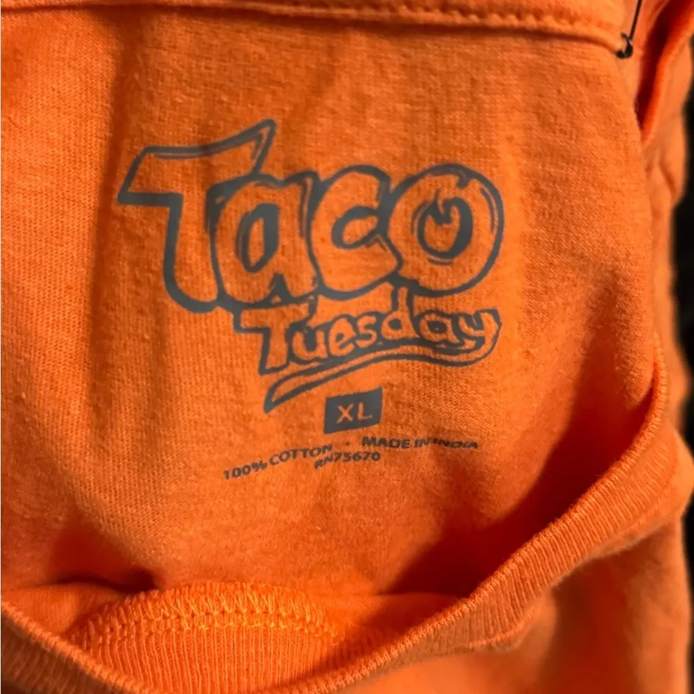 Taco Tuesday short sleeve tshirt Orange Size XL - Image 2