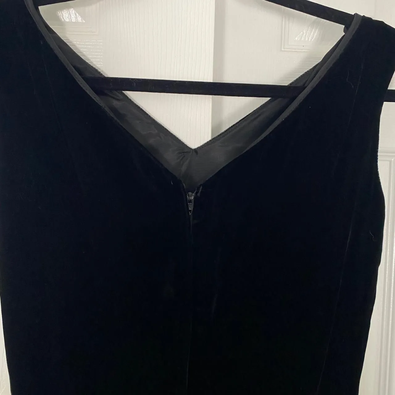 Vintage Romantic Goth Gothic 1960s Sears Black Velvet Bow Midi Pencil Dress XS - Image 5