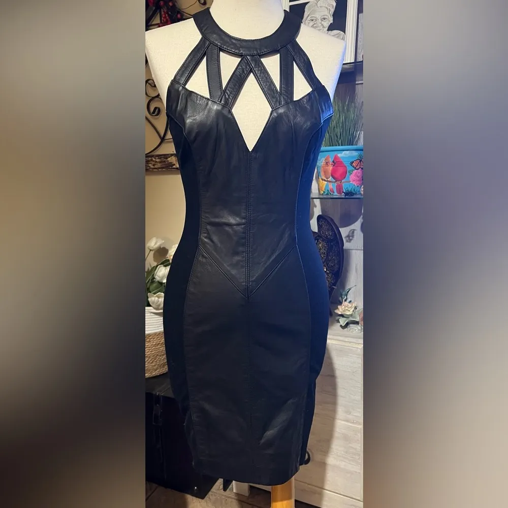 Wilson’s leather dress women’s size medium. Biker, sexy, dark romantic 80’s - Image 2