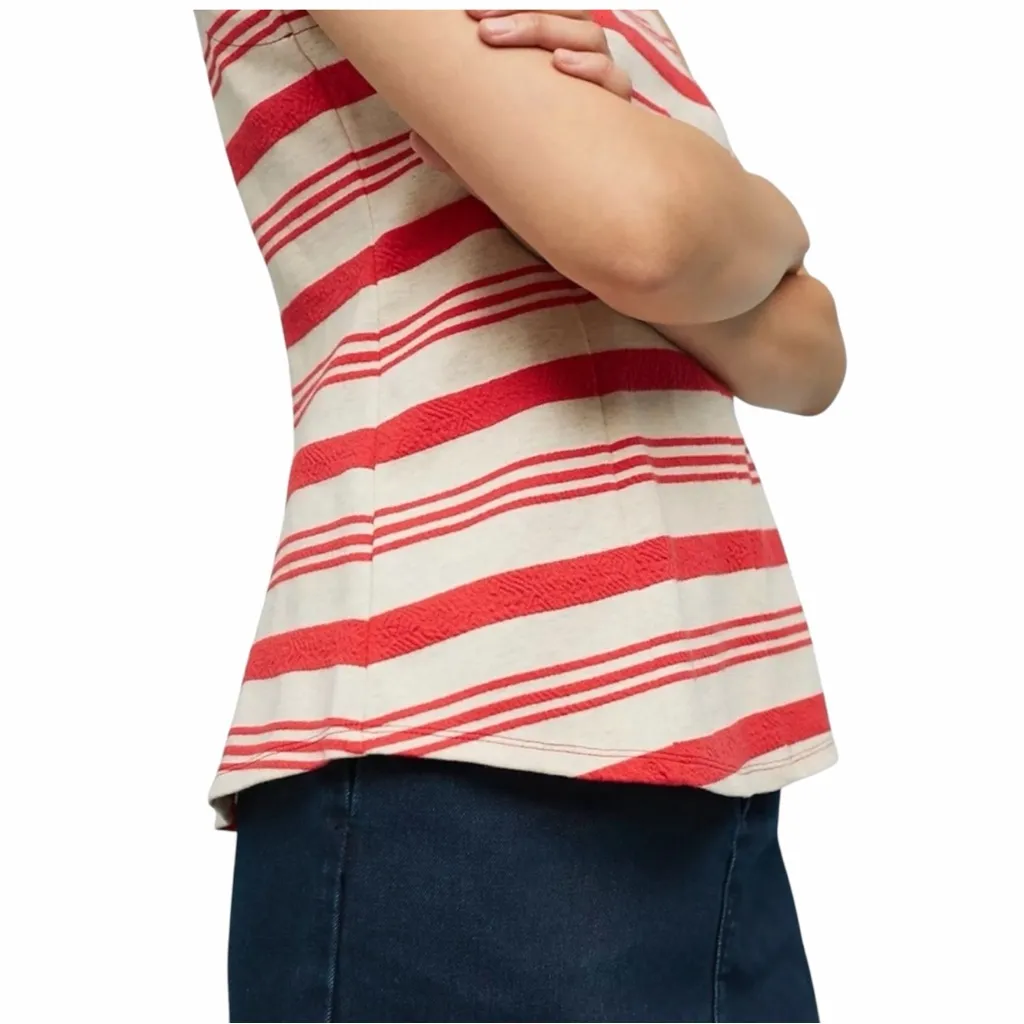 NEW Anthropologie Vanessa Virginia Striped Sleeveless Peplum Top size Small - Image 3