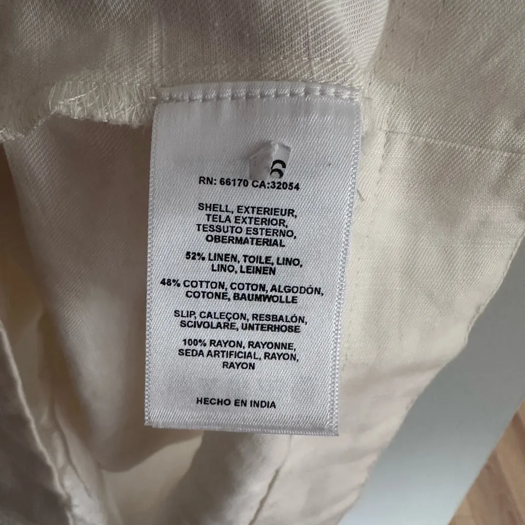 Anthropologie Maeve NWT Lottie Fluttered Linen Blend Tunic Dress Ivory Size Smal - Image 9