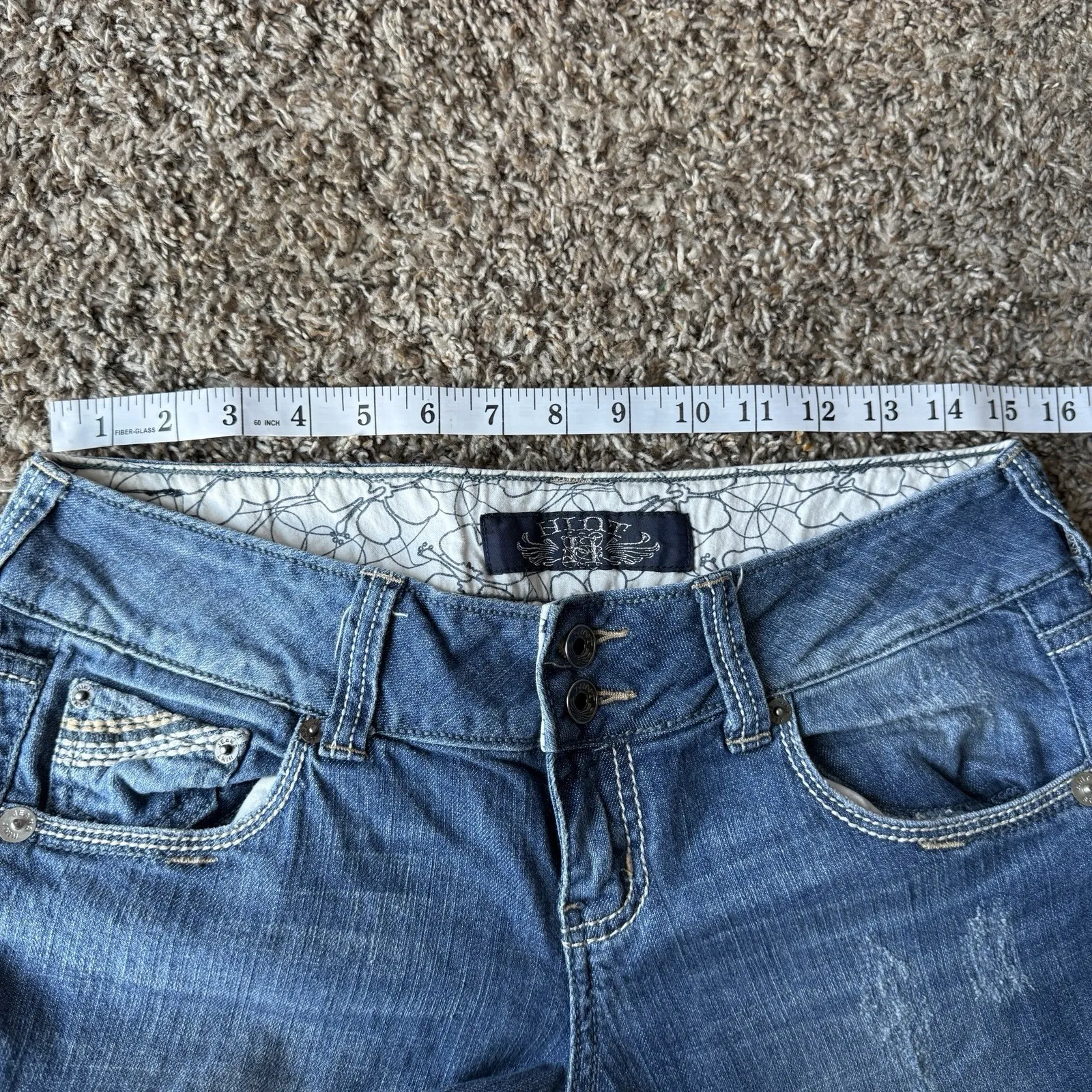 Hint Jeans Capri Women 9 Cuffed Hem Casual Relaxed Low - Image 5