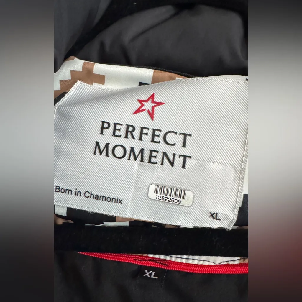 Perfect Moment Puffer II houndstooth down ski jacket tan black white size XL - Image 6