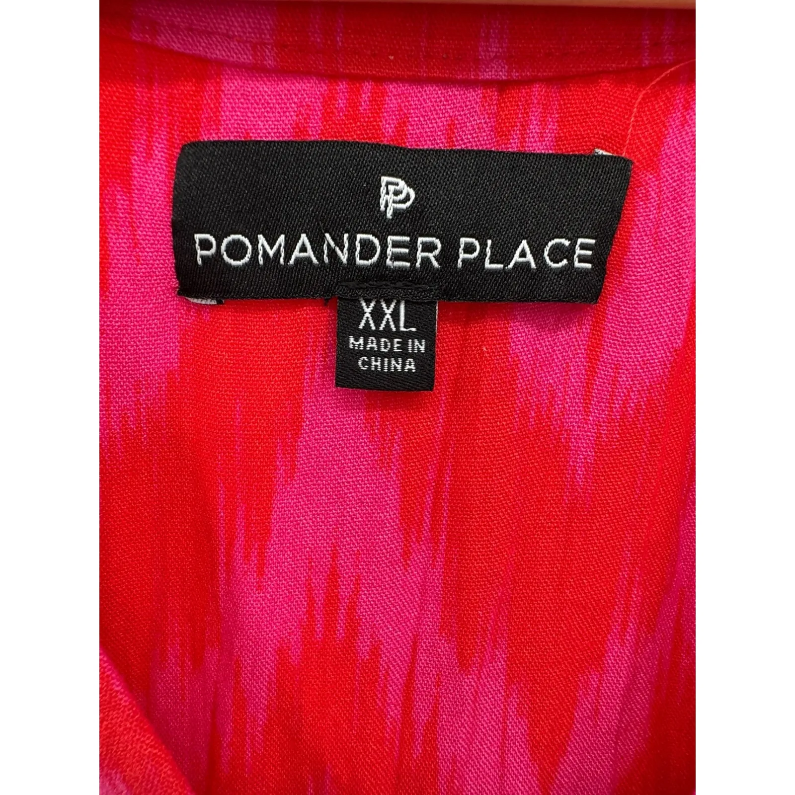Pomander Place Dress XXL Pink Red Tiered Long Sleeve‎ V Neck Casual - Image 6