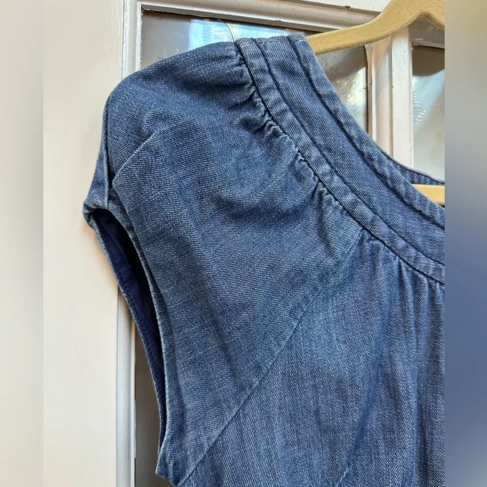 Vintage Banana Republic Y2K Blue Denim Cotton Shift Dress Women’s Size XS - Image 4