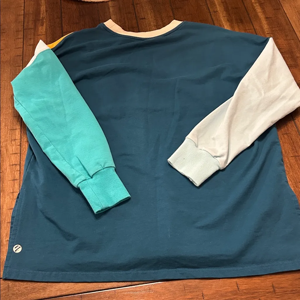 Nani Active Colorblock Sweatshirt Athleisure Pullover Size Small EUC Blue - Image 7