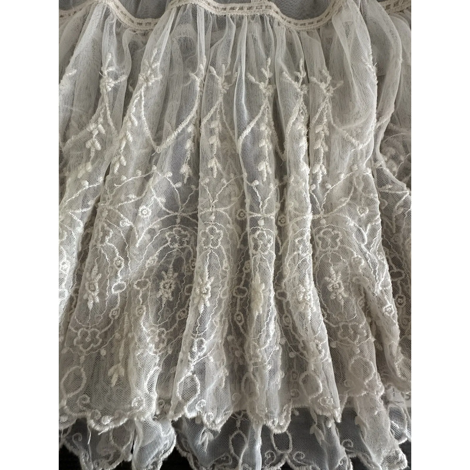 Vintage Y2K Babydoll XS Lace Tank Milkmaid Fairy Coquette Cami Whimsigoth Ivory - Image 5