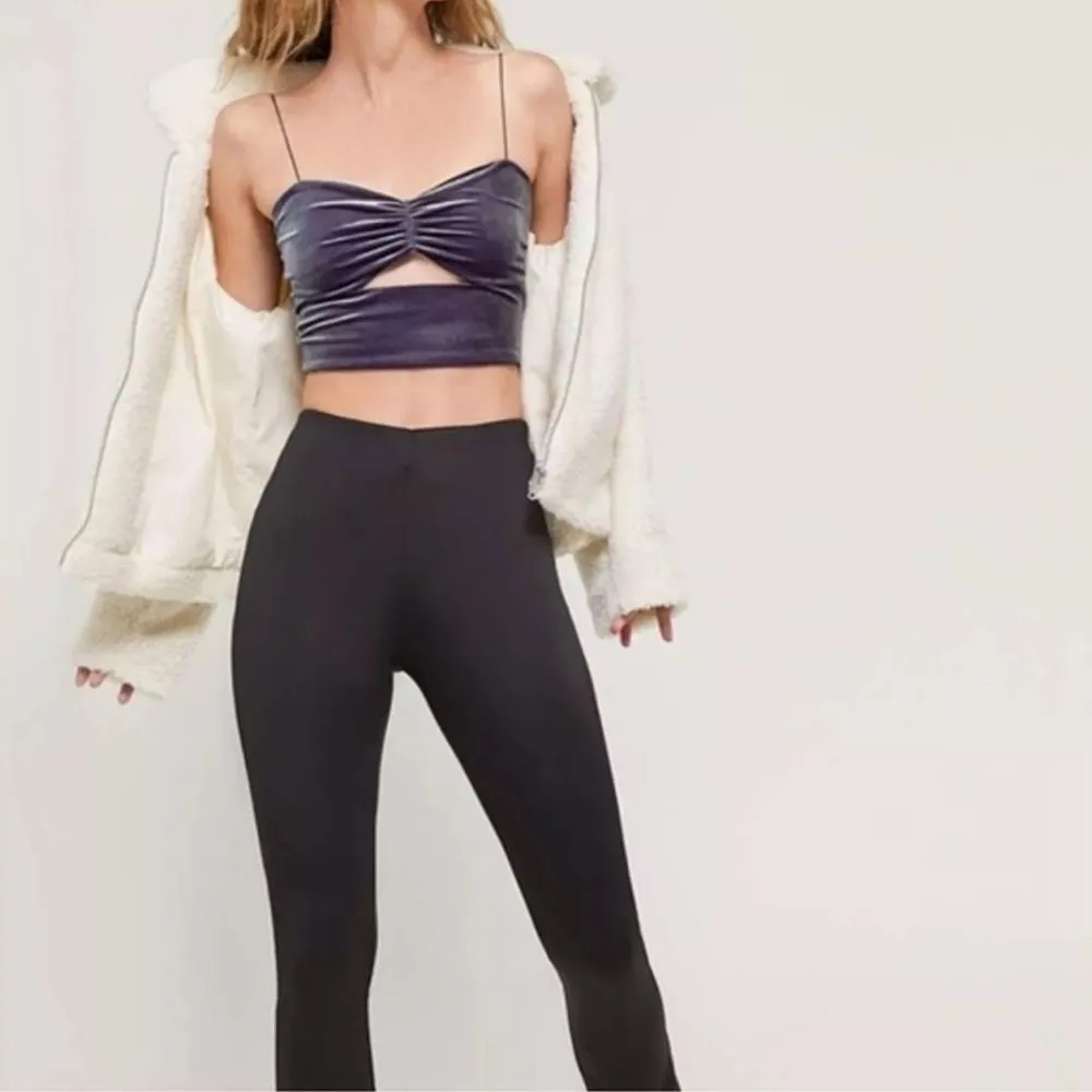 Urban Outfitters Velvet Cutout Crop Top Iridescent Purple SMALL Y2K Grunge Goth - Image 7