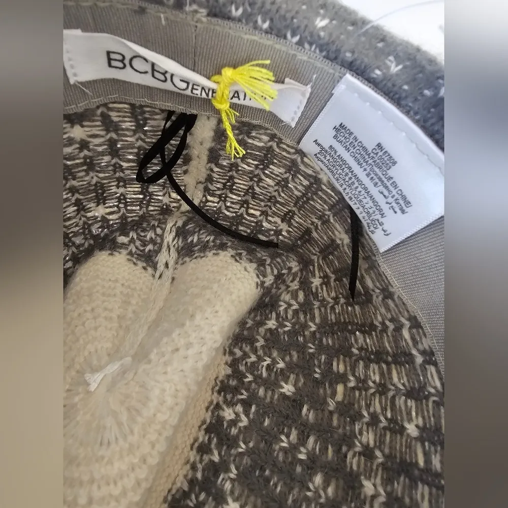 BCBGeneration Gray Angora Blend With Grosgrain Bow Fedora Hat NWT - Image 8
