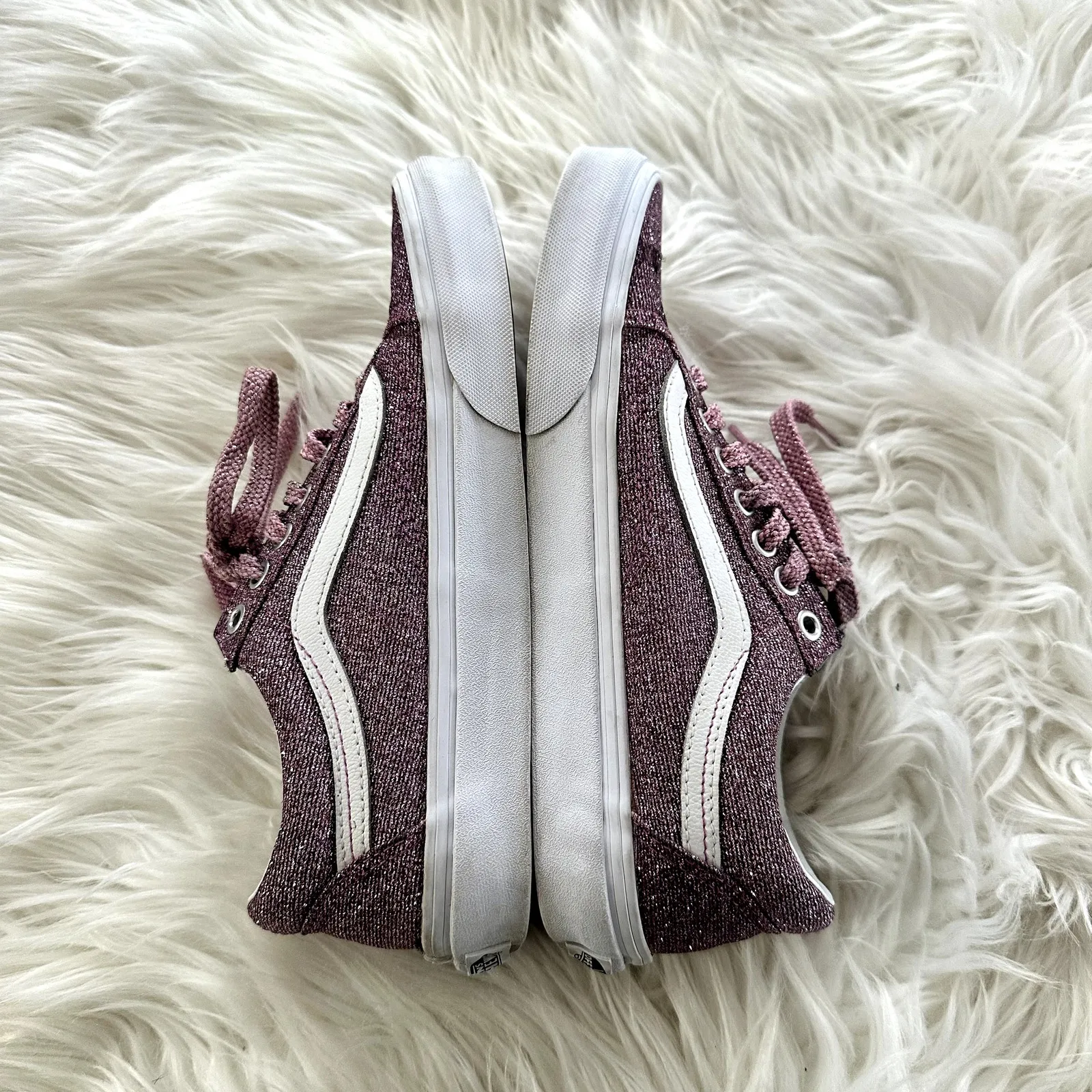 Vans Old Skool Lurex Glitter Skate Sneakers Sz 8 - Image 8