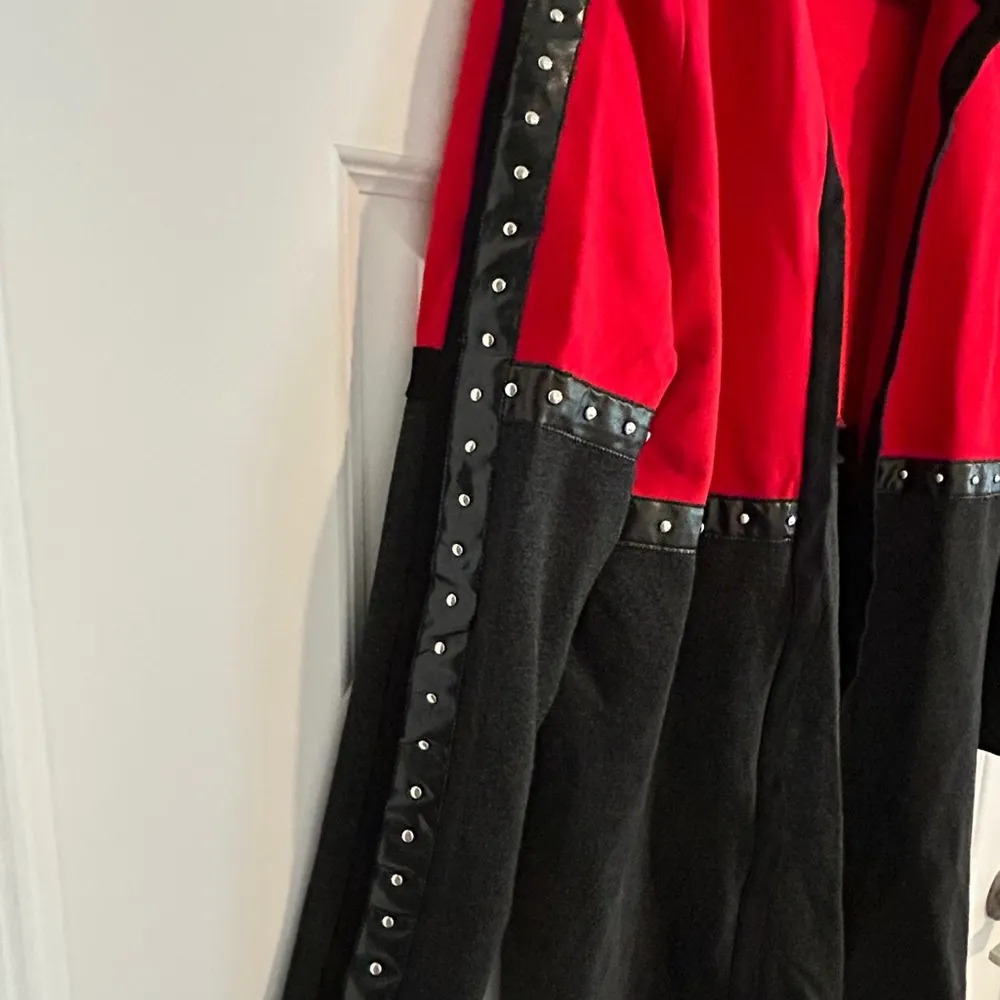 Joseph Ribkoff Colorblock Studded Jacket Red Black Size 6 - Image 4