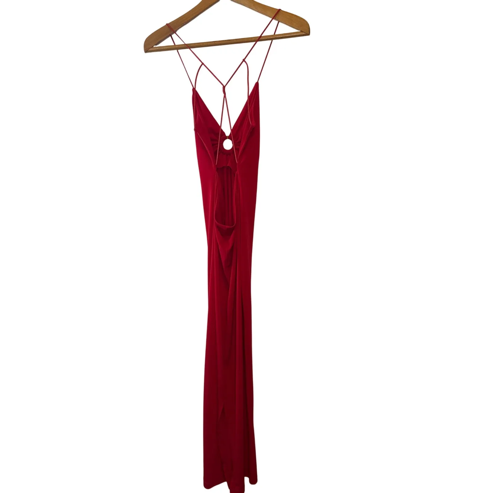 Musier Paris Red Iraklia Strappy Backless Midi Dress Size 6 FR38 - Image 4