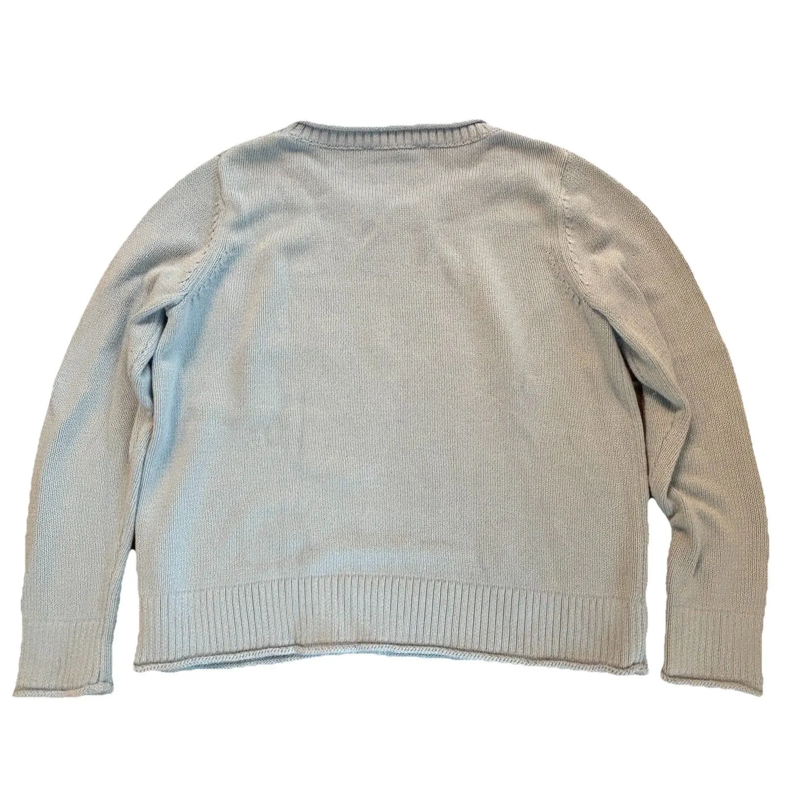 Duffield Preppy Lane Heirloom Cotton Women's Useppa Light Blue Sweater Sz M Size M - Image 12