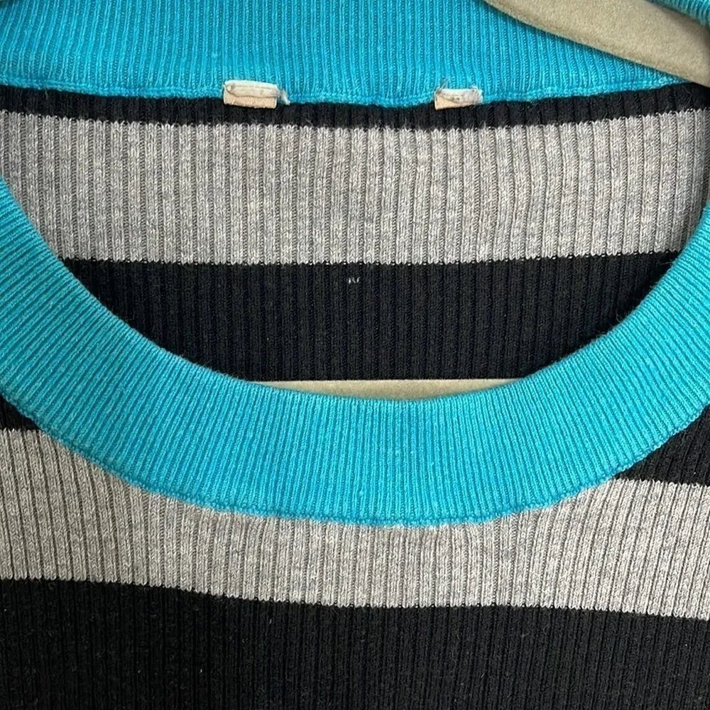 ARIZONA Y2K vintage striped blue,black and gray baby doll sweater - Image 3