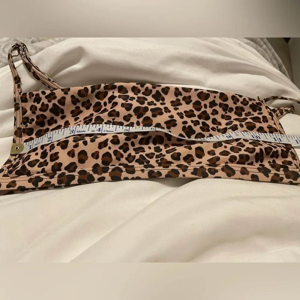 Y2K Animal Camo Print Crop Bikini Top Brown Black Small Size M - Image 8