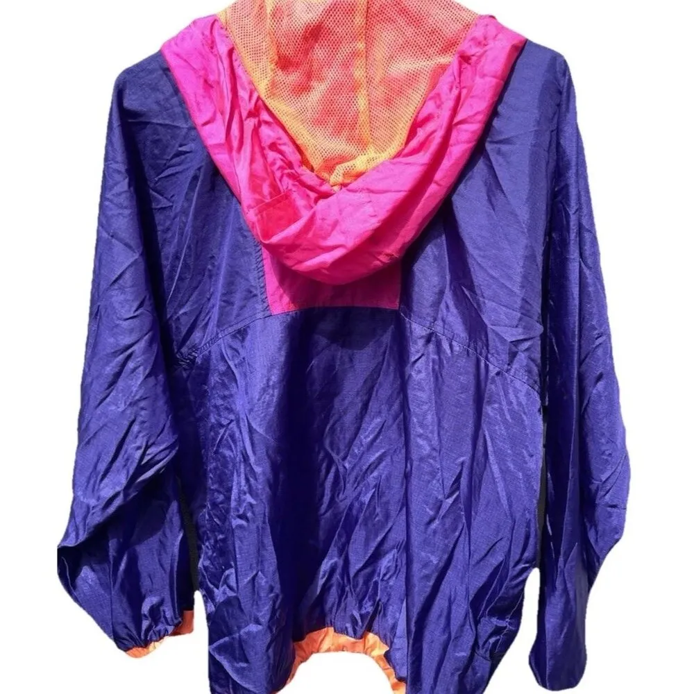 Vintage Columbia Track top Windbreaker Jacket Women’s Size M Pink Purple Orange - Image 8