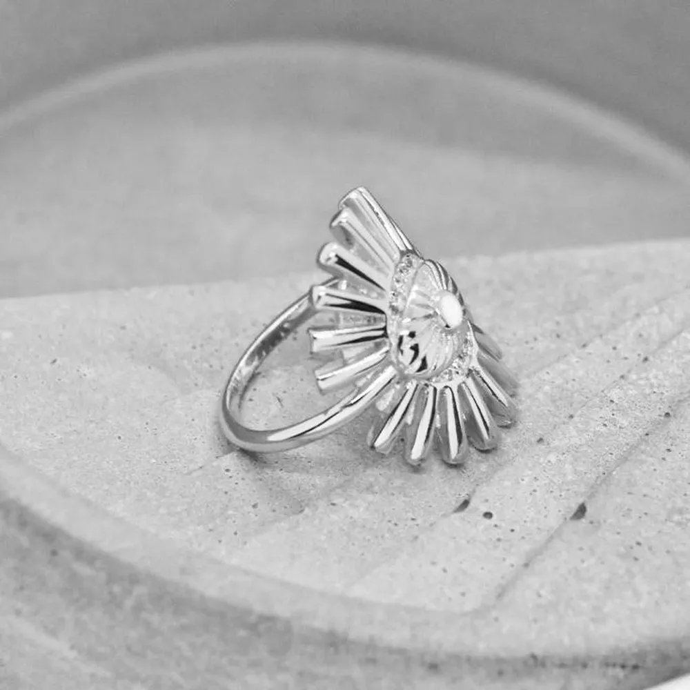 Silver Evil Eye Statement Ring Size 6 - Image 5