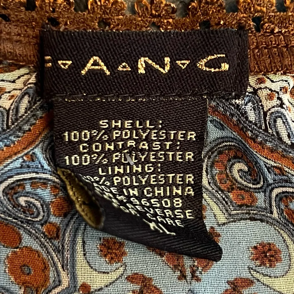 FANG Y2K Sequin Velvet Paisley Babydoll Cami Lace Trim Vintage Tank Top Size M Blue Size M - Image 4