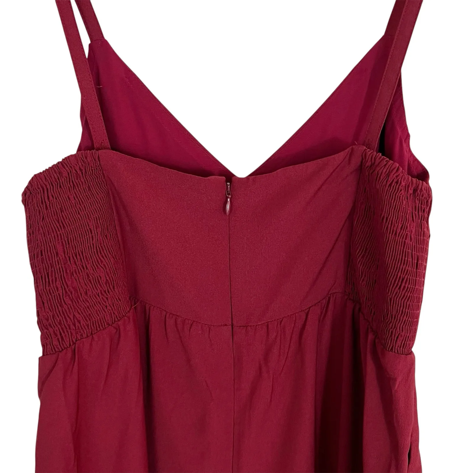 NWOT Madewell Thistle Smocked Sleeveless Cami Jumpsuit in Burgundy Red Size 4 - Image 5