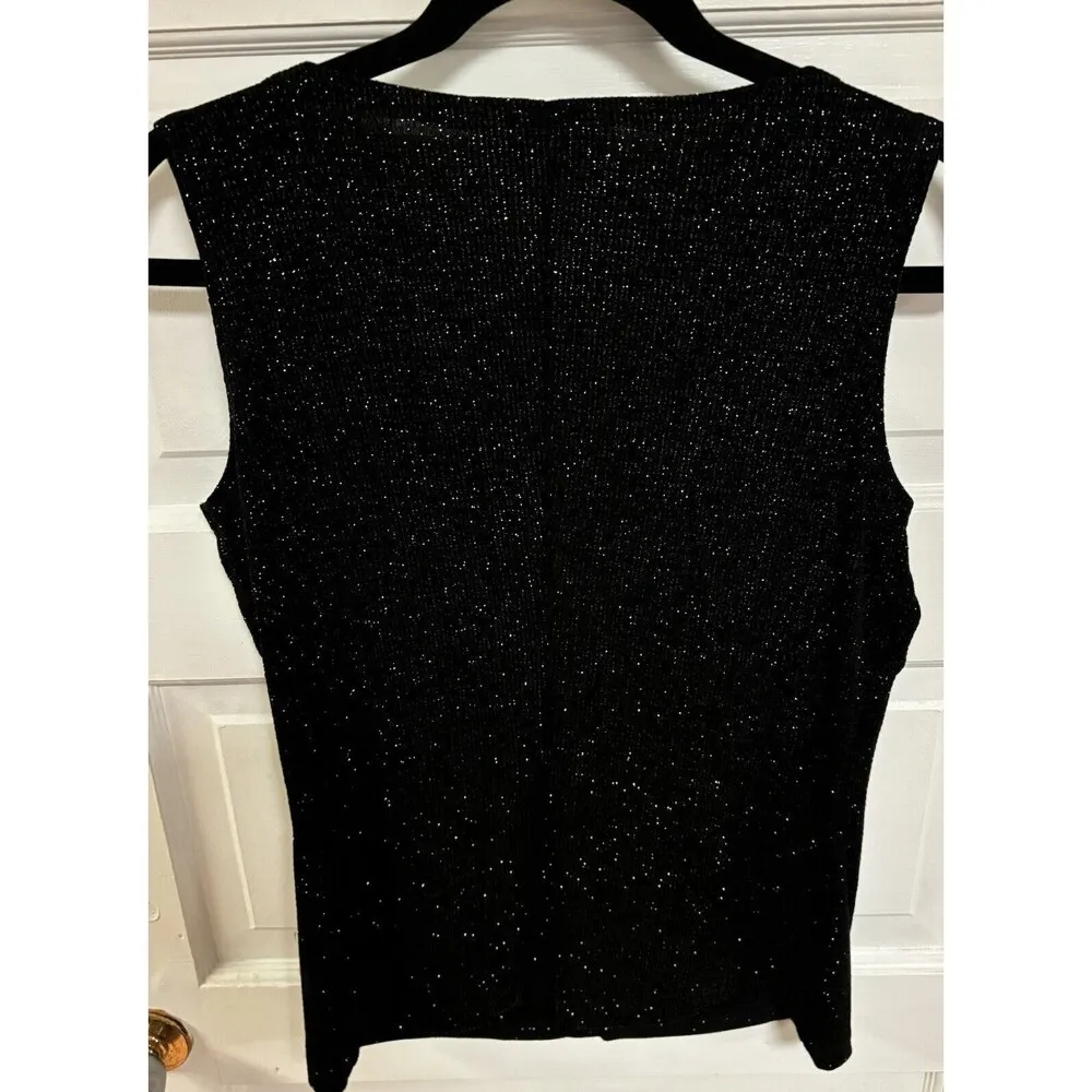 Vintage Ronni Nicole Twin Set Black Size Medium Shimmery Sparkly Shoulder Pads - Image 4