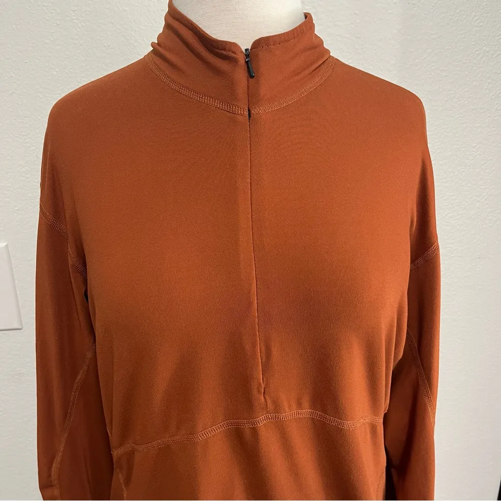 Mountain Hardwear Women’s Size Large Rust Orange Half Zip Pullover Sweatshirt - Image 5