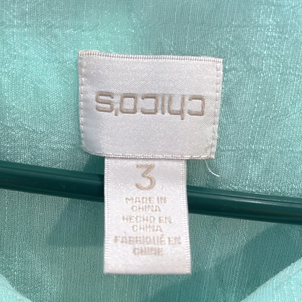 CHICO'S Oversized Button Down Shirt Linen Look Light Green-XL (Chico's 3) - Image 4