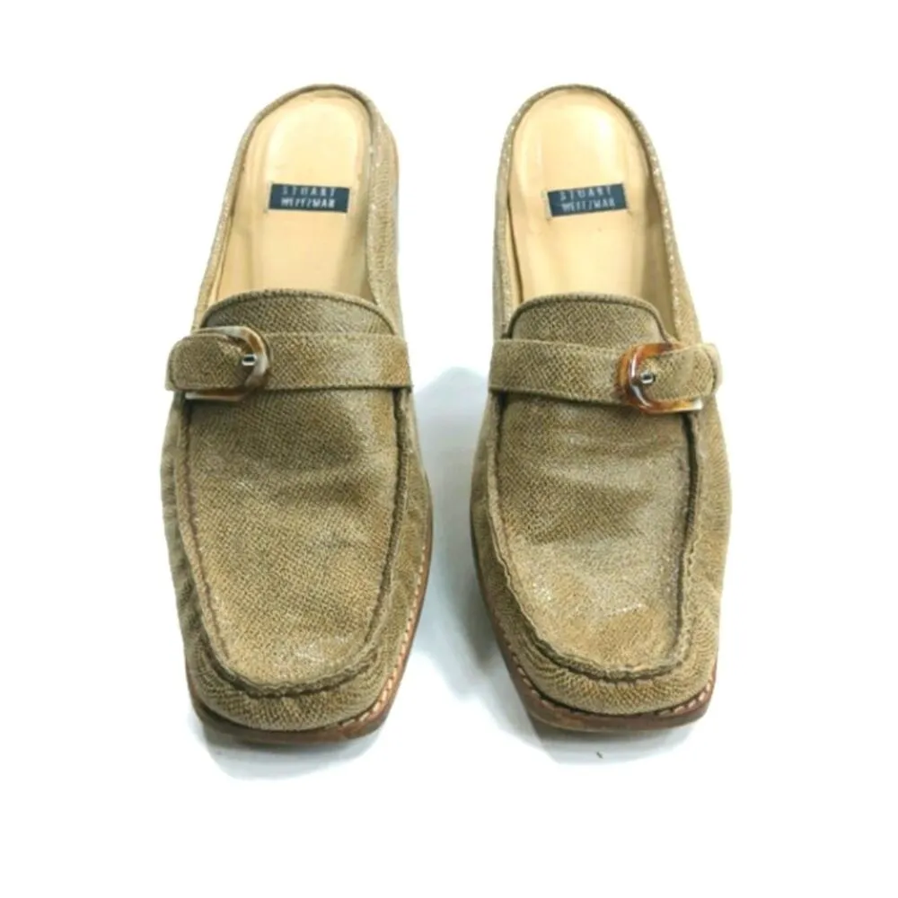 SS1524 GUC $498 Stuart Weitzman leather mules 7 - Image 3