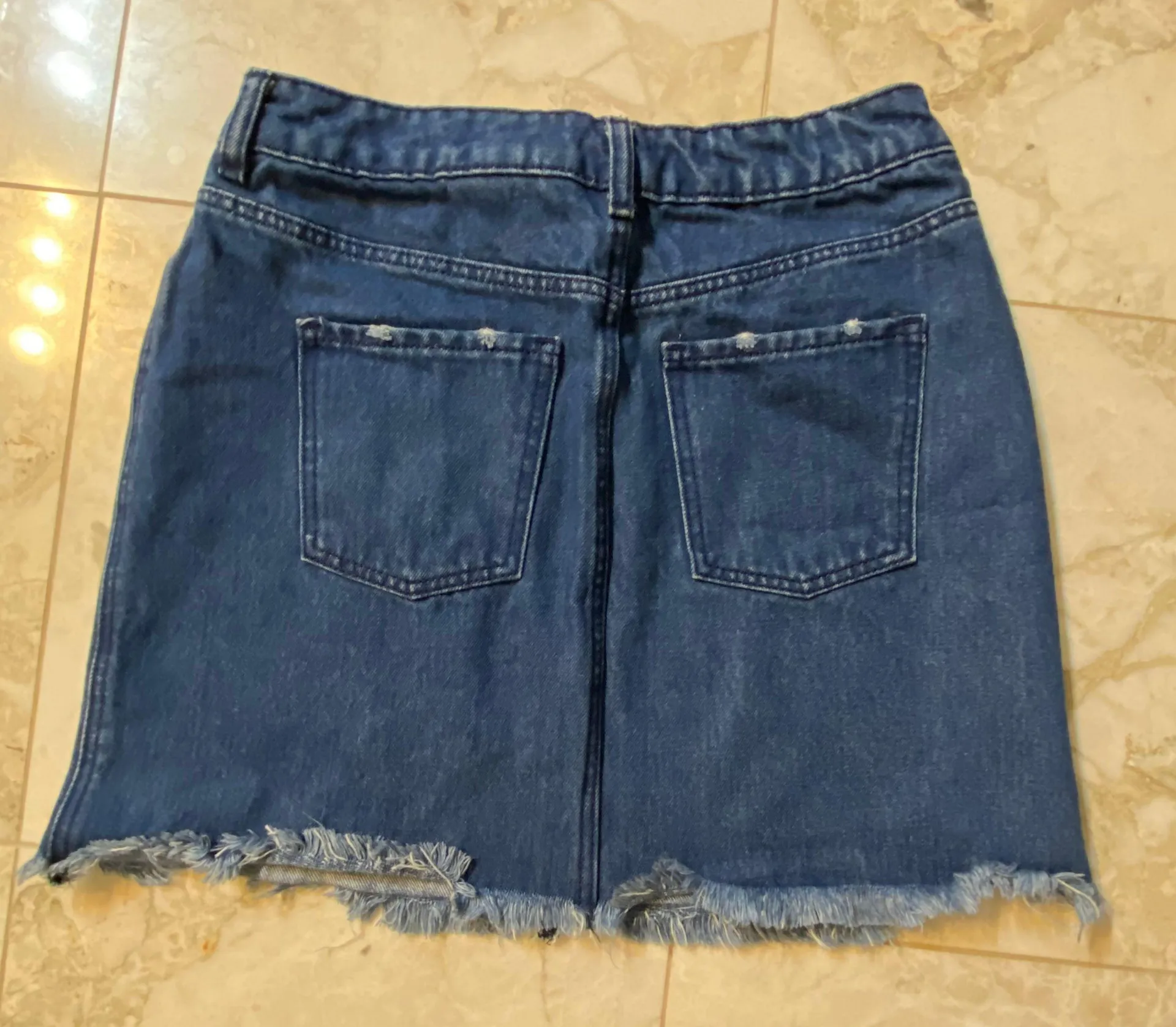 Divided Denim Stretchy Mini Skirt - Image 4