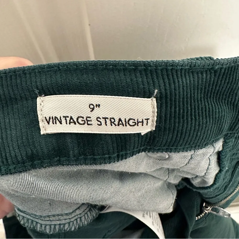J. Crew 9" Vintage Straight Leg Corduroy Pine Green Pants Jeans Size 28 - Image 4