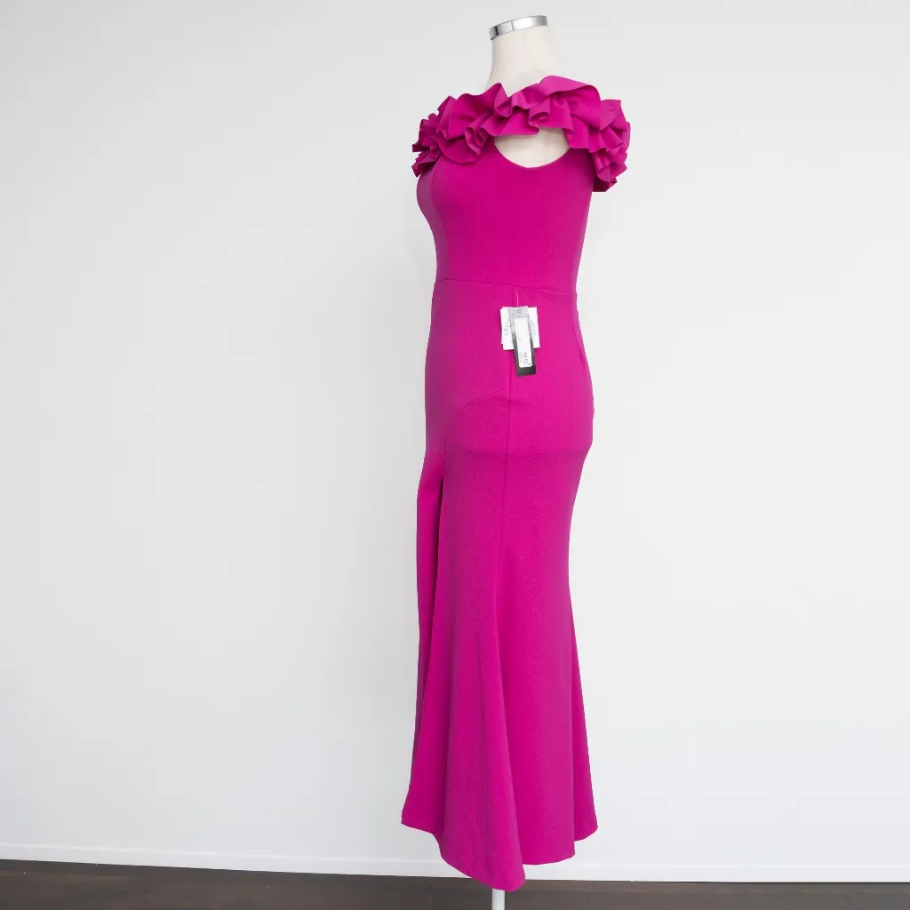 XSCAPE - Petite Ruffled Off-The-Shoulder Gown - Image 6