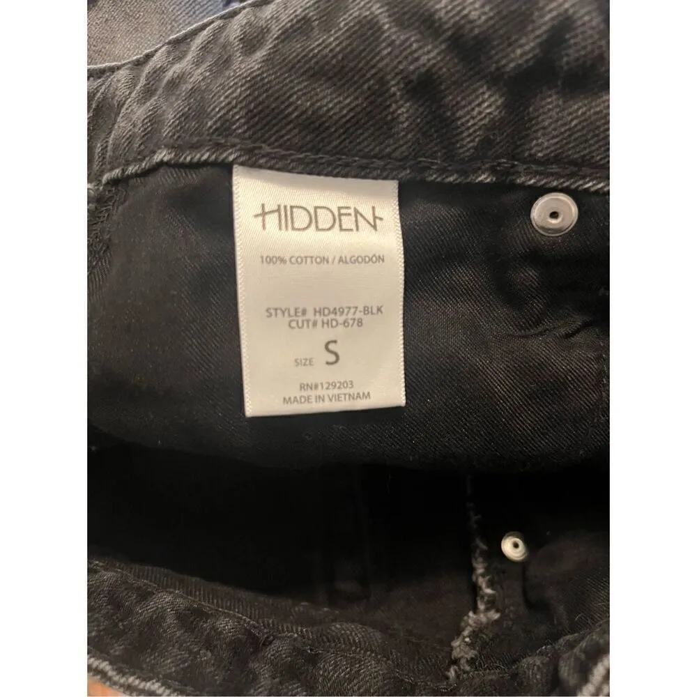 Hidden Black Distressed Button Fly Denim Shorts‎ - Image 4