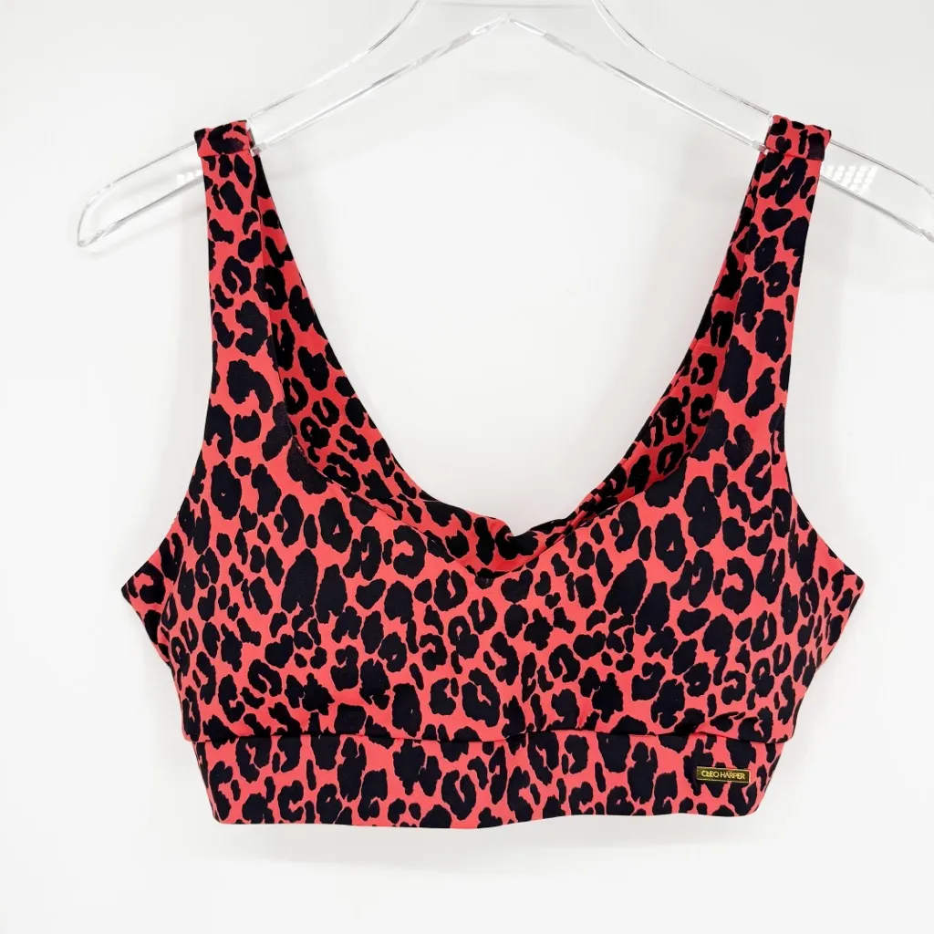 Cleo Harper Jordana Savannah Leopard Print Sports Bra L Orange Size L - Image 2