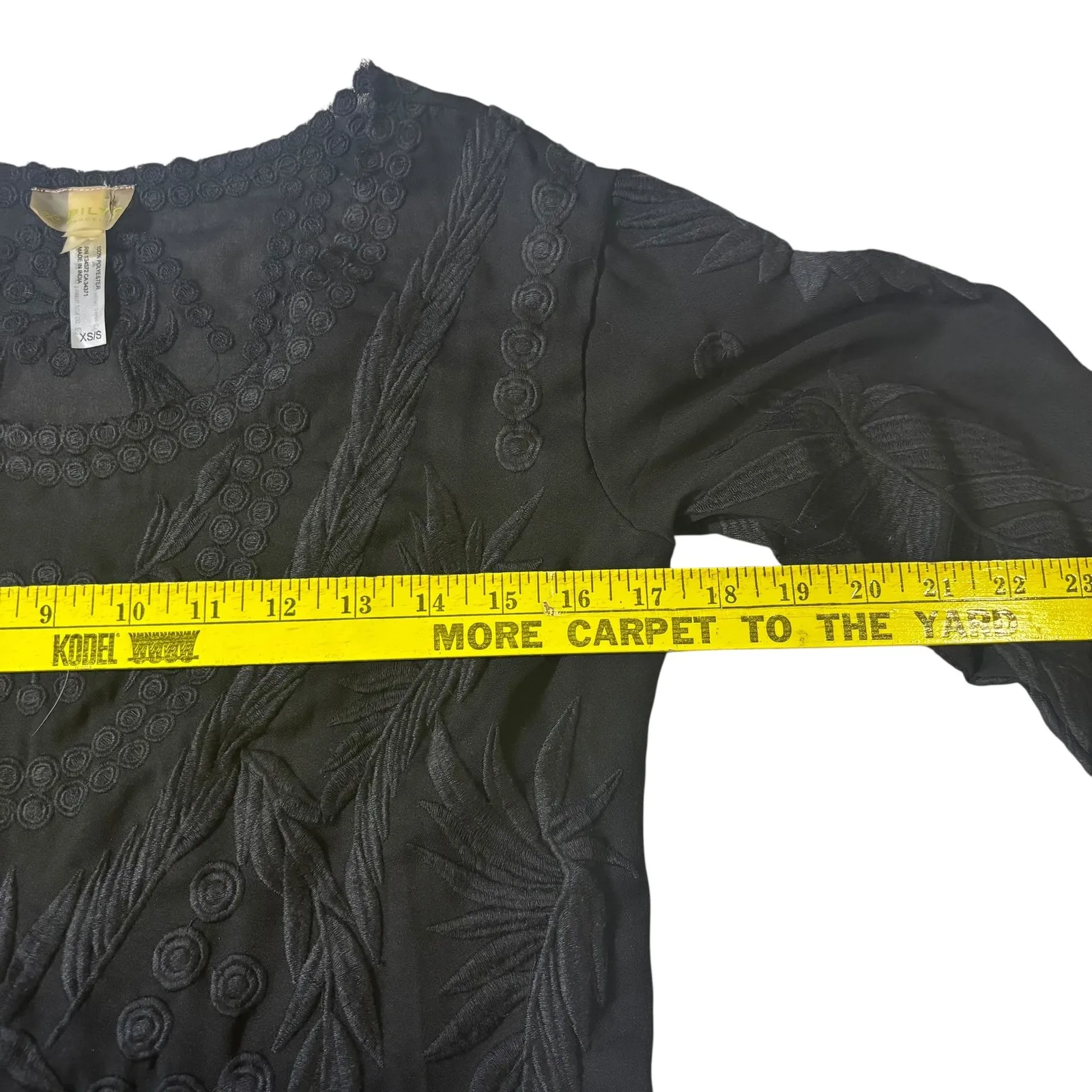 Pilyq Barcelona Embroidered Tunic Dress Long Sleeve Black‎ Sundress XS/S Black - Image 9