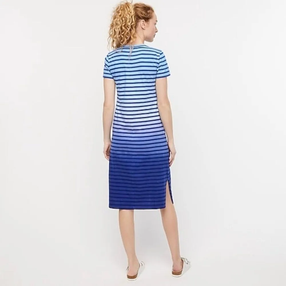 J. Crew Midi T-Shirt Dress in Dip-Dyed Stripe - Image 3