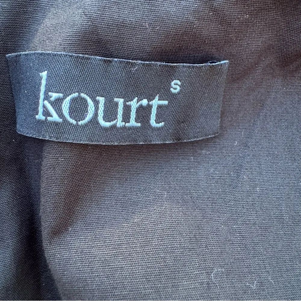 Kourt Alice Sweetheart Peplum Black Top Ruched Sleeve Structured Size S Few Moda - Image 6