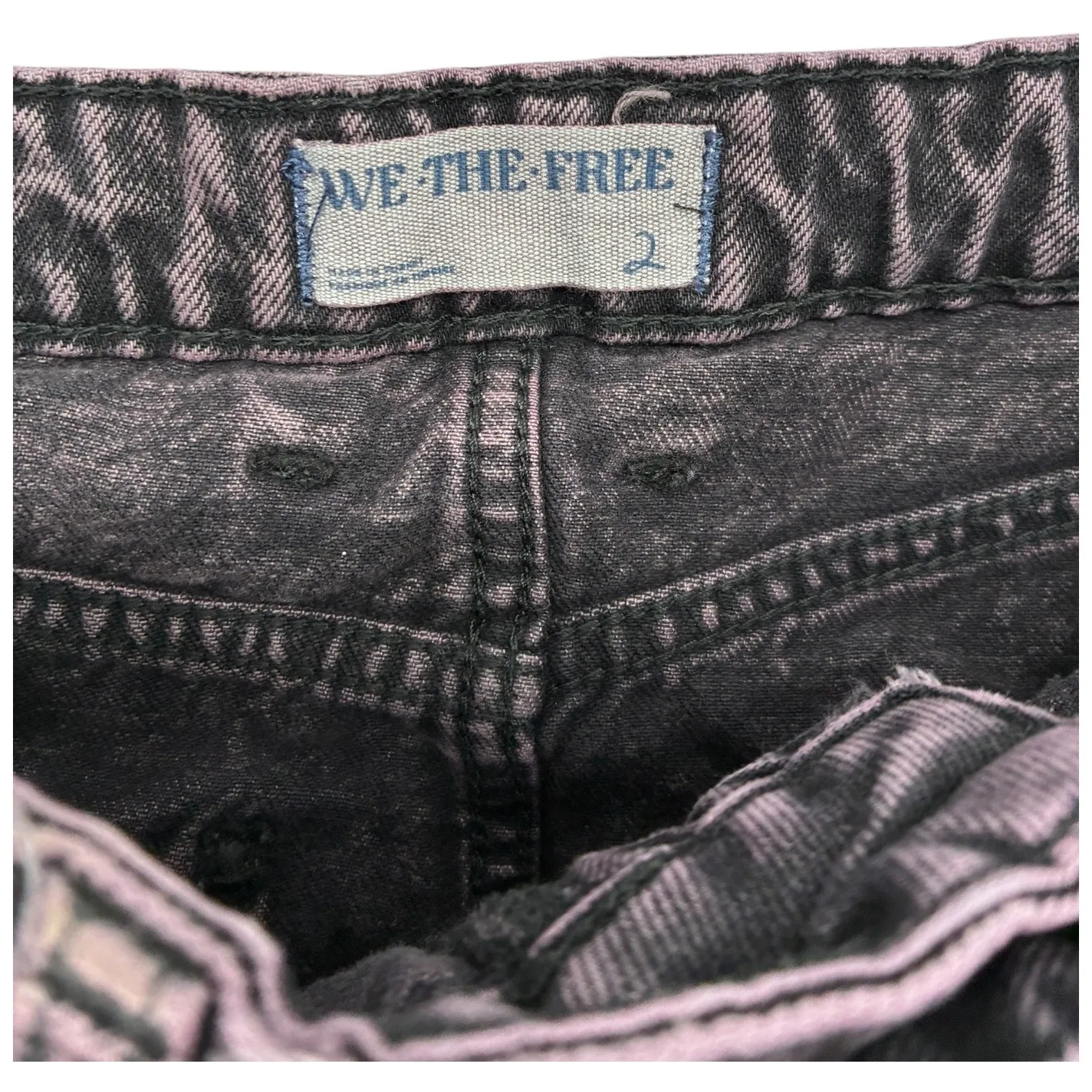 We The Free Come As You Are Denim Maxi Skirt Size 2 Pink Gray Wash Raw Hem - Image 4