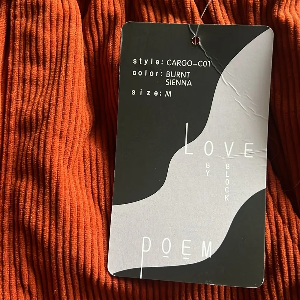 Corduroy cargo pants. Burnt sienna. Medium. NWT Orange - Image 4