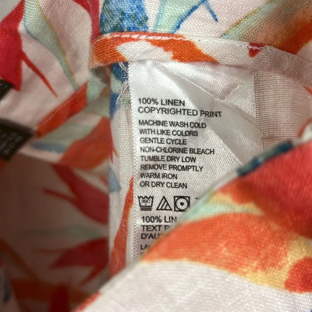 Tommy Bahama women’s floral tropical linen unlined skirt preppy size 10 - Image 3