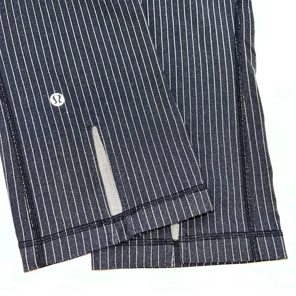 Lululemon Gather & Crow Crop in Inkwell with White Pinstriped Leggings - Size 6 - Image 6