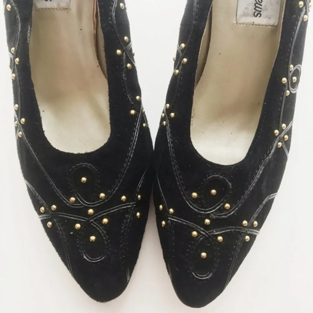 Newport News • Vintage Embellished Suede Heels - Image 3