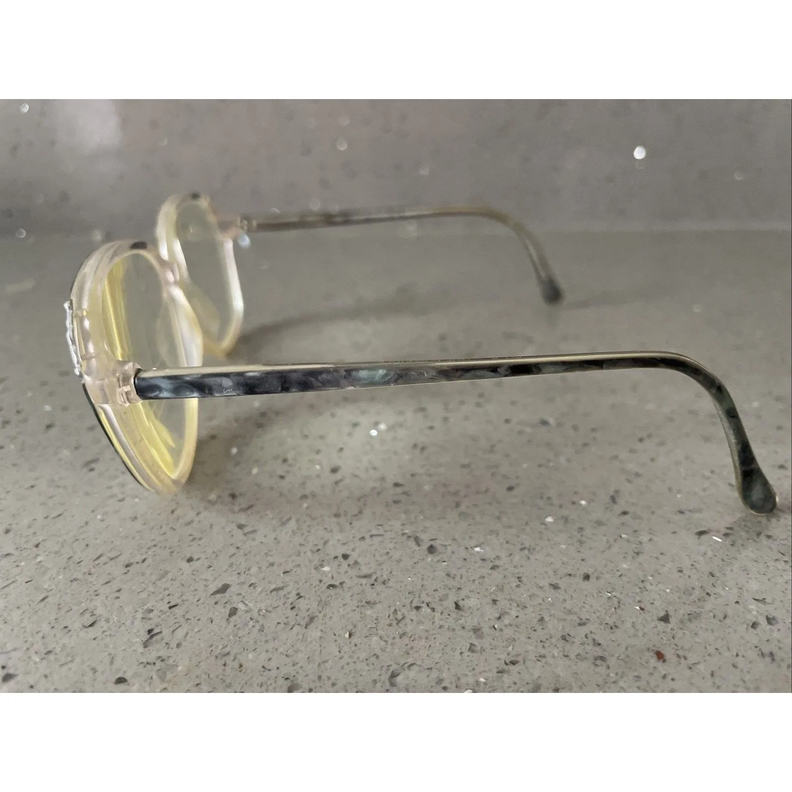 Marchon Blue Ribbon Eyeglasses Frames ONLY 53 14 130 Grey Marble Full rim Vtg - Image 3