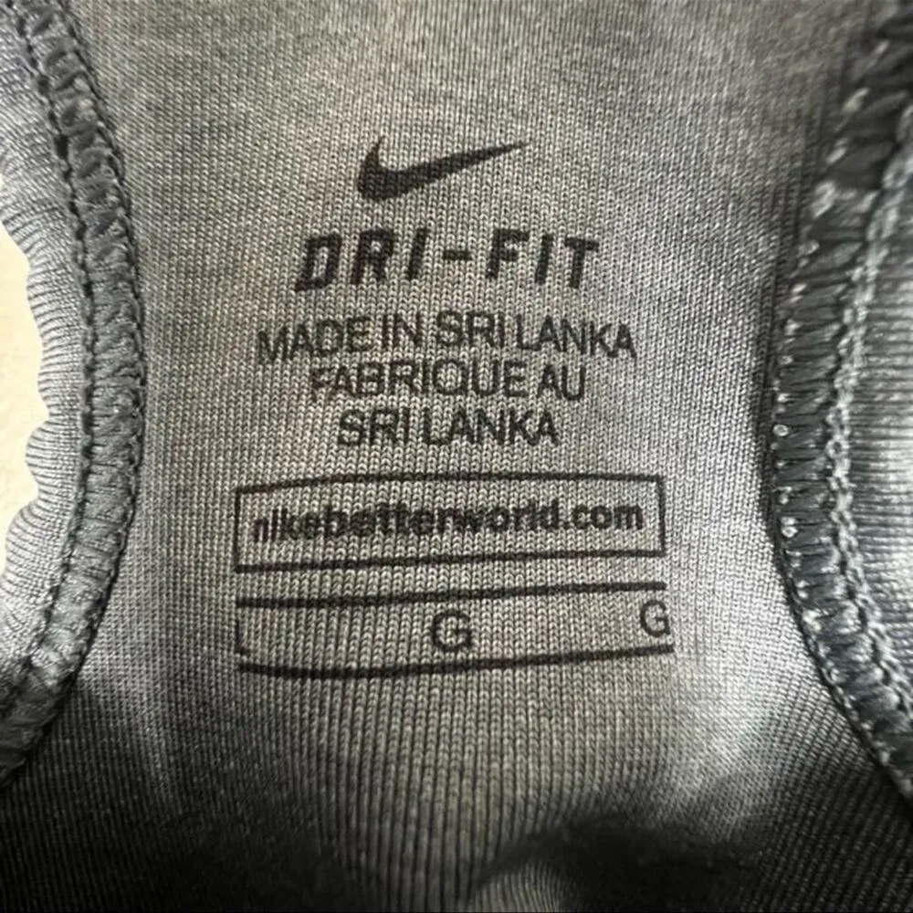 Nike Sports Bra Women L Heather Gray Racerback Athleisure Unlined Medium Support - Image 3