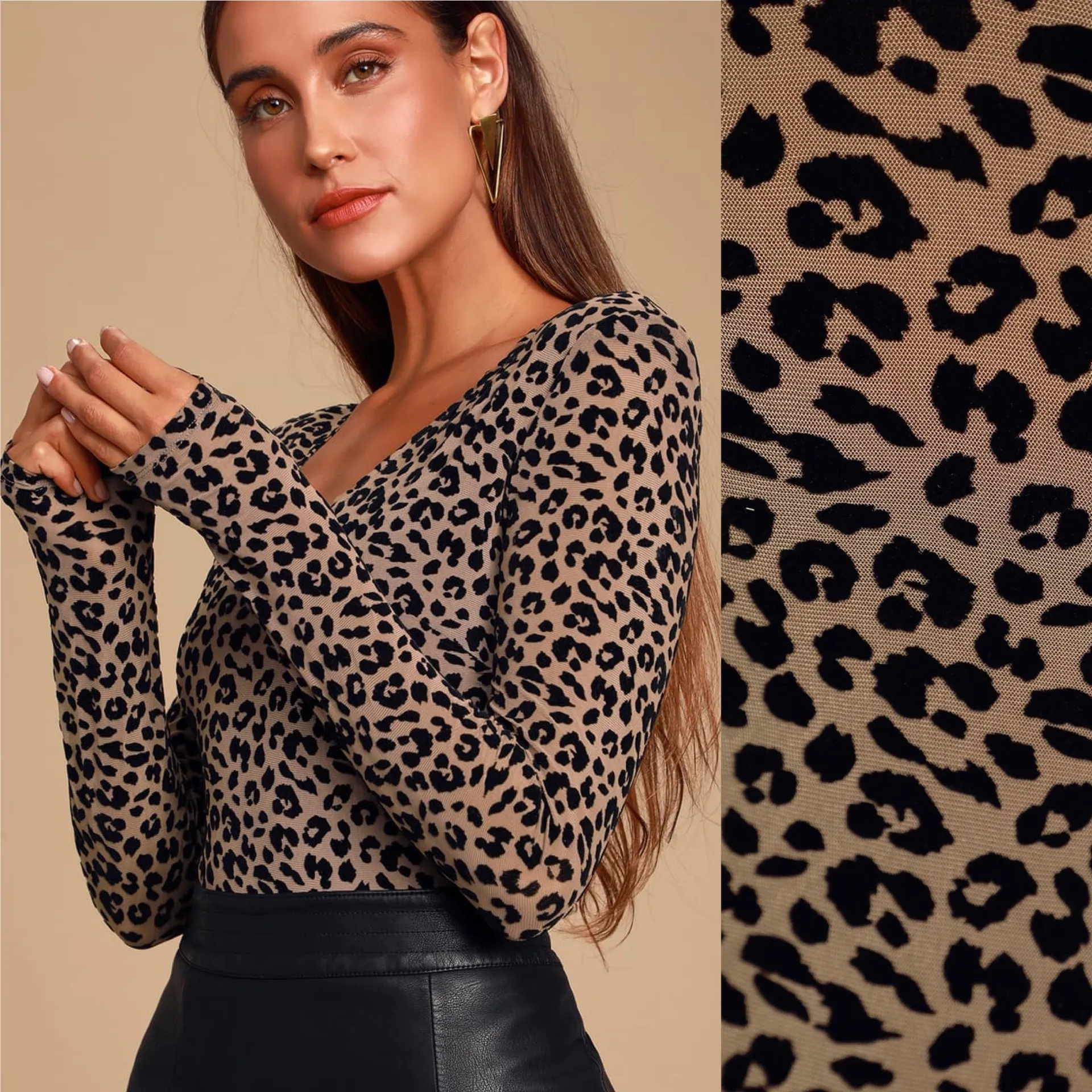 Lulus plunge Deep V leopard animal print bodysuit - Image 6