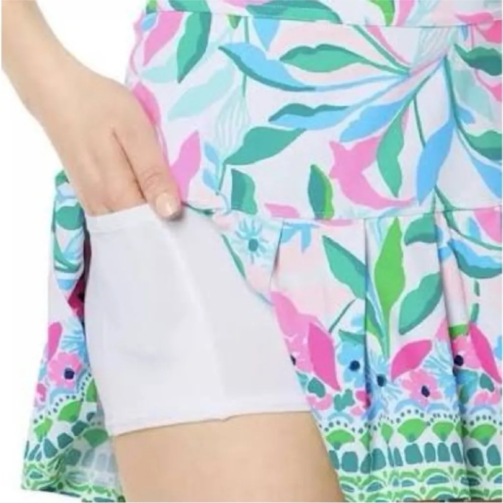 NWT Lilly Pulitzer x Meryl Taylor’s UPF 50+ Skort in Holding Court Resort White - Image 3