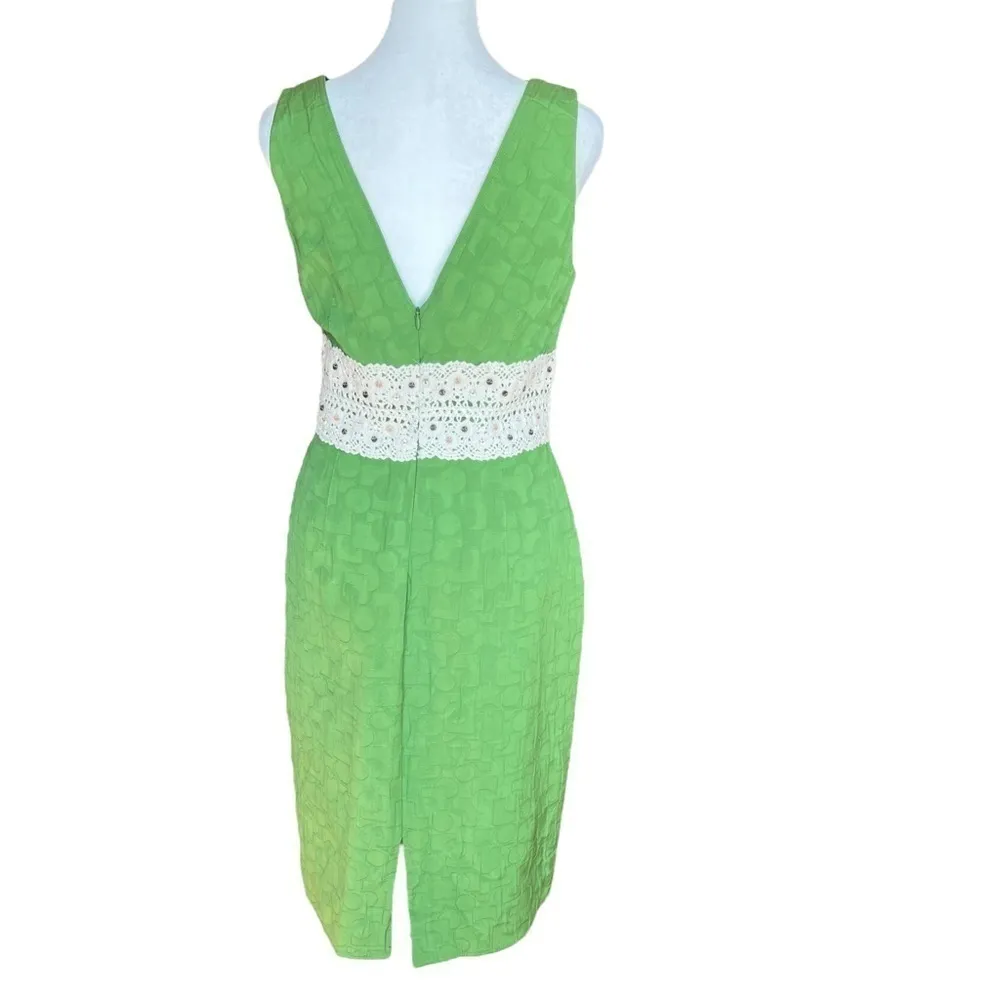 KAY UNGER Green Crochet Mini Dress - Image 5