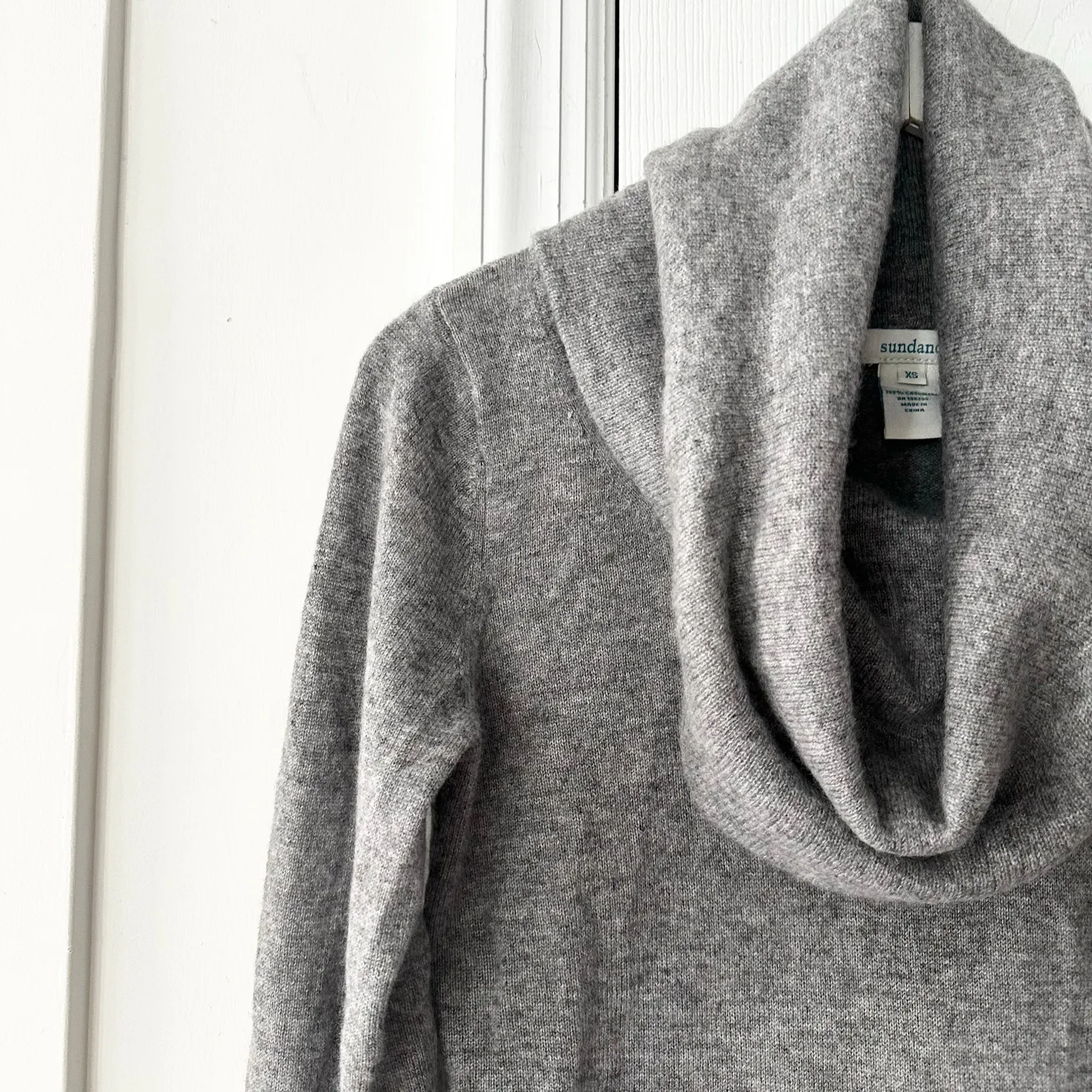 Sundance Grey Cashmere Sweet Sentiments Cowl Neck Long Sleeve Sweater XS - Image 3