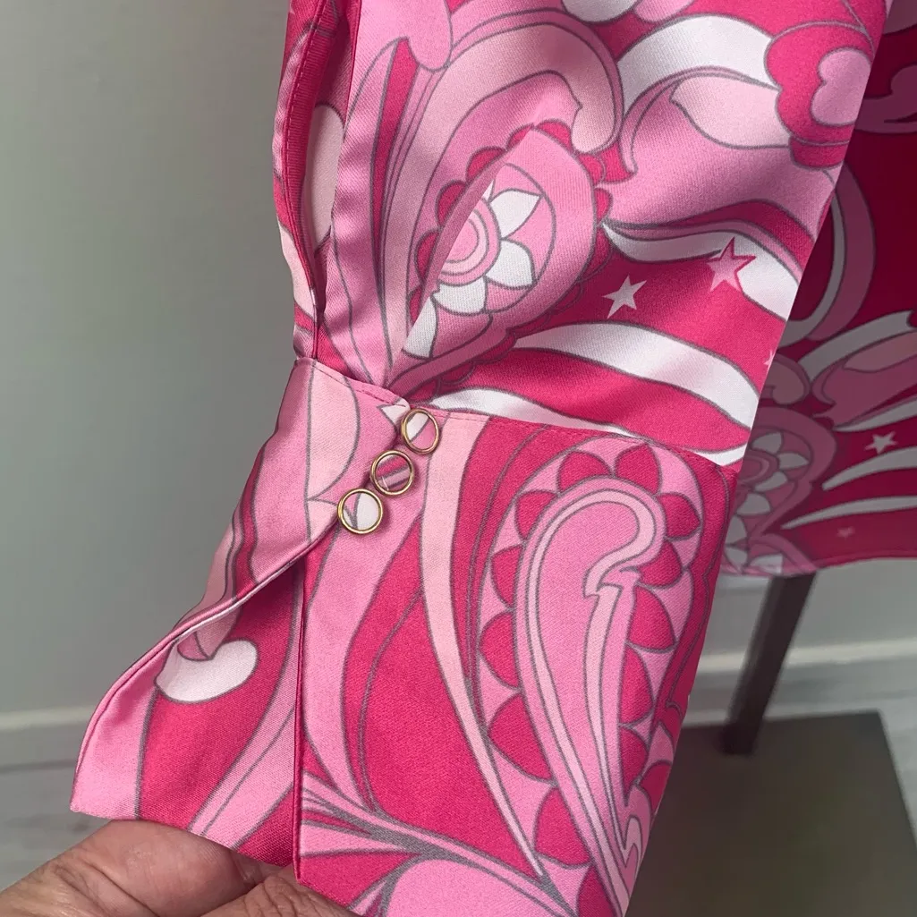 House of Harlow 1960 Pink Swirl Button Down Shirt Size Small - Image 3